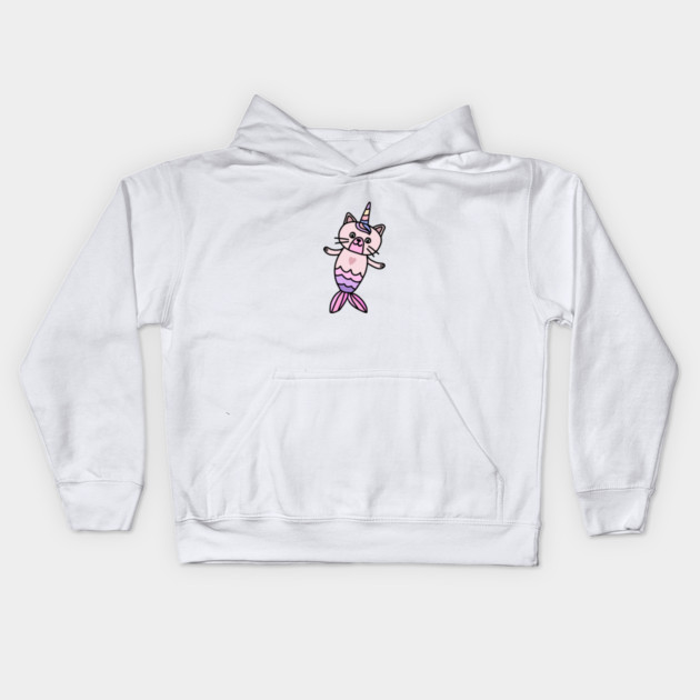 Cute Cat Mermaid Unicorn Fish Kids Hoodie by logiamerch