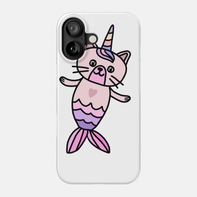 Cute Cat Mermaid Unicorn Fish Phone Case by logiamerch