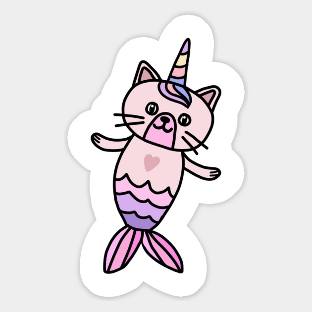 Cute Cat Mermaid Unicorn Fish Magnet by logiamerch