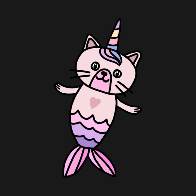 Cute Cat Mermaid Unicorn Fish by logiamerch