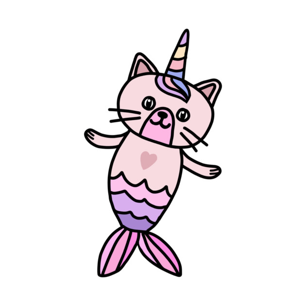 Cute Cat Mermaid Unicorn Fish by logiamerch