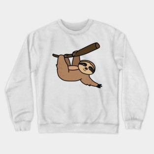 Cute Sloth Hanging from Tree Crewneck Sweatshirt