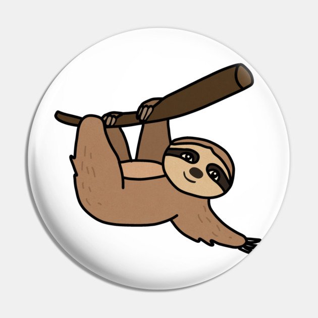 Cute Sloth Hanging from Tree Pin by logiamerch