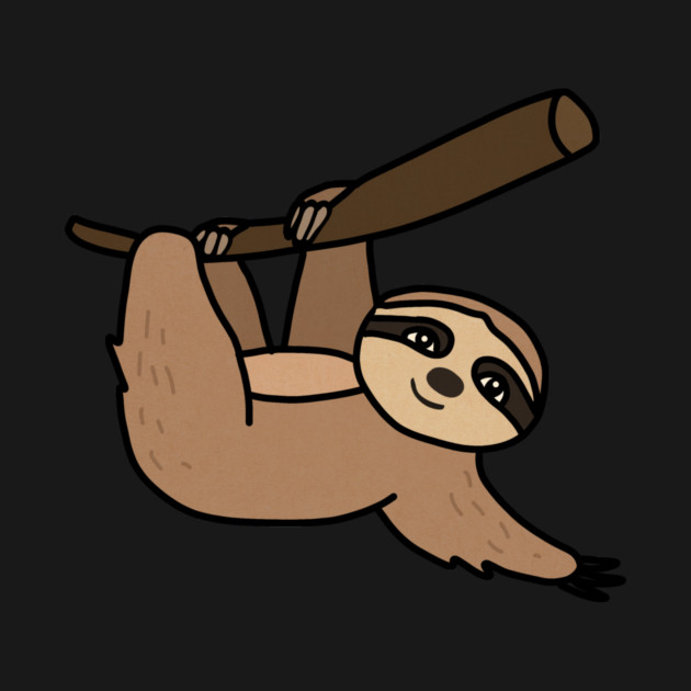 Cute Sloth Hanging from Tree by logiamerch