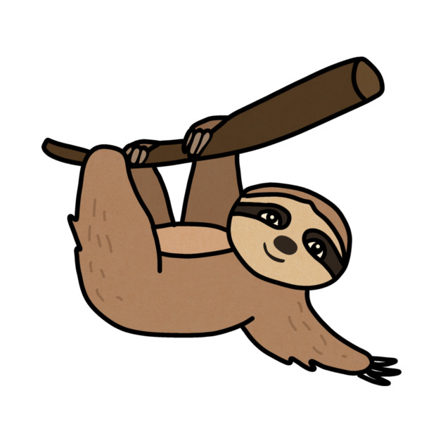 Cute Sloth Hanging from Tree by logiamerch