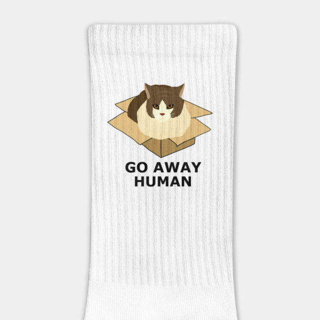 Go Away Human Funny Cat in a Box by logiamerch