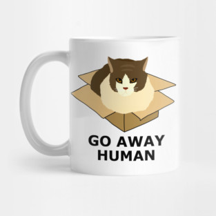 Go Away Human Funny Cat in a Box Mug