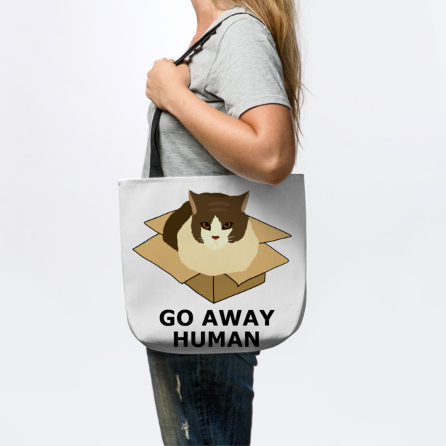 Go Away Human Funny Cat in a Box by logiamerch