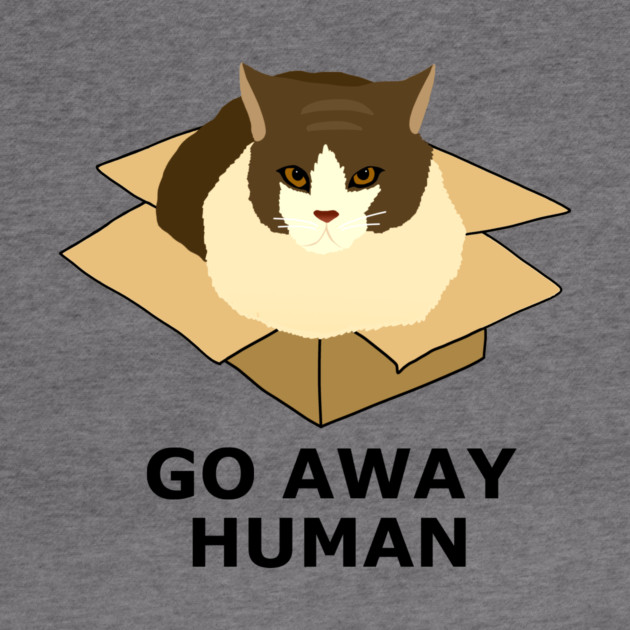 Go Away Human Funny Cat in a Box by logiamerch