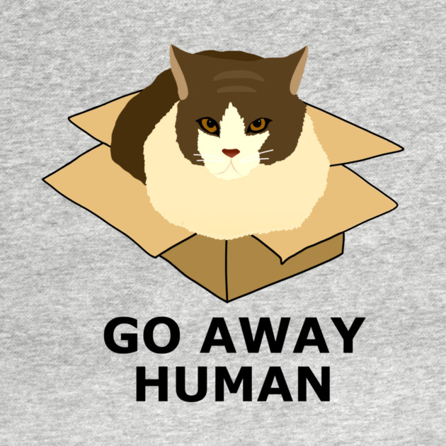 Go Away Human Funny Cat in a Box by logiamerch