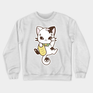 White Maneki-Neko Crewneck Sweatshirt