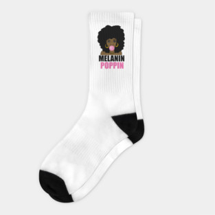 Melanin Poppin Afro Black Girl Magic Socks