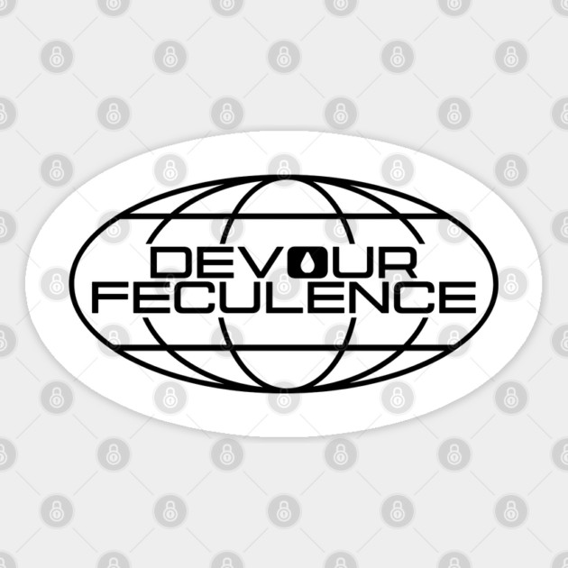 Devour Feculence Worldwide Logo Black - Milchick Sticker by Tv Moments