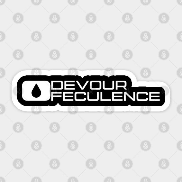 Devour Feculence Minimal Logo White - Milchick Sticker by Tv Moments