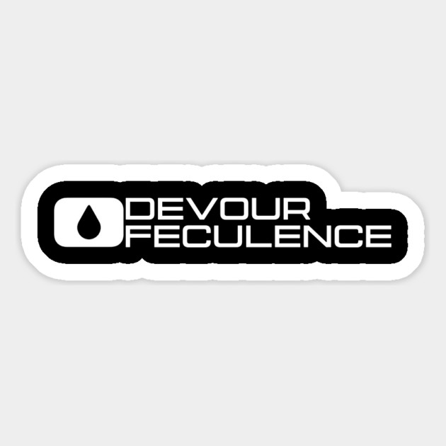 Devour Feculence Minimal Logo White - Milchick Magnet by Tv Moments