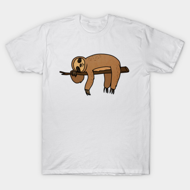 Cute Sloth Haning Lazy Funny Animal T-Shirt by logiamerch