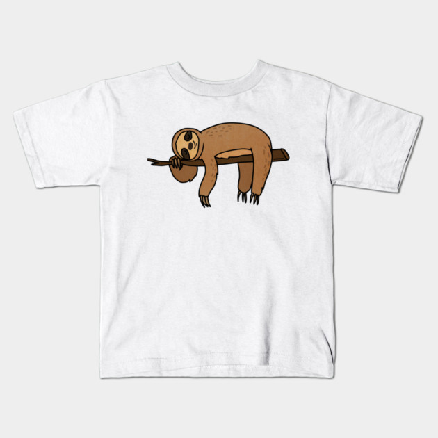 Cute Sloth Haning Lazy Funny Animal Kids T-Shirt by logiamerch