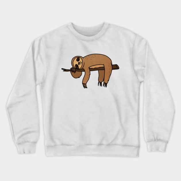 Cute Sloth Haning Lazy Funny Animal Crewneck Sweatshirt by logiamerch