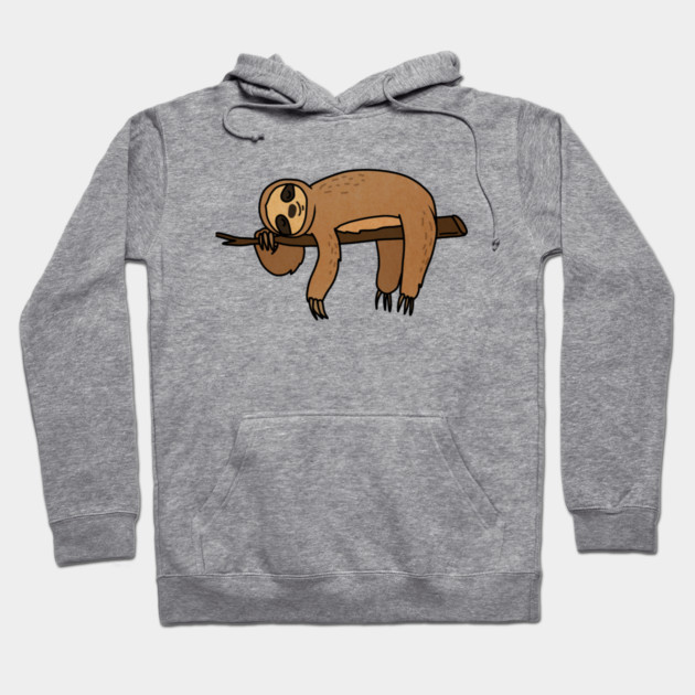 Cute Sloth Haning Lazy Funny Animal Hoodie by logiamerch