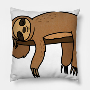 Cute Sloth Haning Lazy Funny Animal Pillow