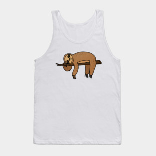 Cute Sloth Haning Lazy Funny Animal Tank Top