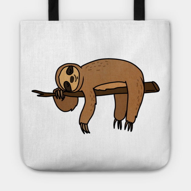 Cute Sloth Haning Lazy Funny Animal Tote by logiamerch