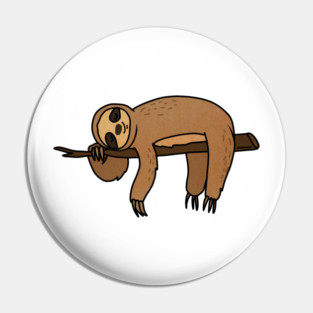 Cute Sloth Haning Lazy Funny Animal Pin