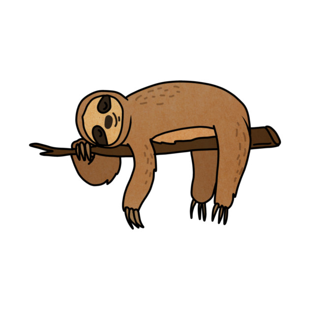 Cute Sloth Haning Lazy Funny Animal by logiamerch