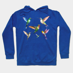 Colorful Hummingbirds in Flight Hoodie