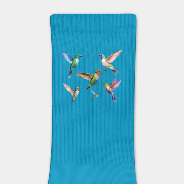 Colorful Hummingbirds in Flight by DonWillisJrArt