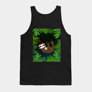 Cute sloth Mom with cub Baby sloth Tank Top