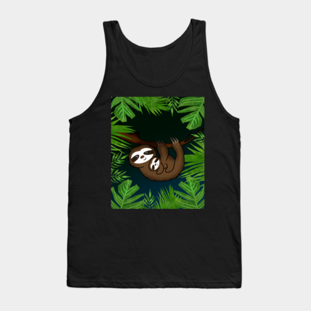 Cute sloth Mom with cub Baby sloth Tank Top by logiamerch