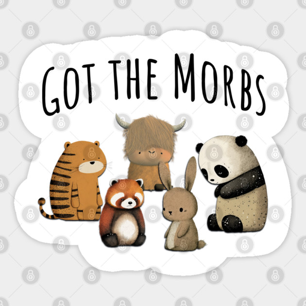 These Cute Animals "Got The Morbs" Victorian slang for temporary sadness Sticker by Luxinda