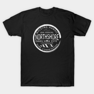 North Shore Longboard 1978 Surf Competition Distressed Oahu T-Shirt