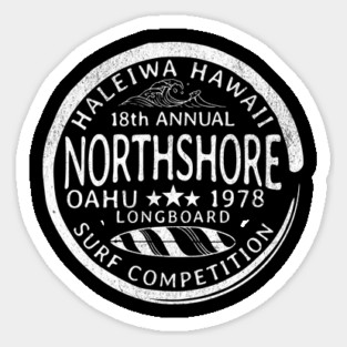 North Shore Longboard 1978 Surf Competition Distressed Oahu Magnet