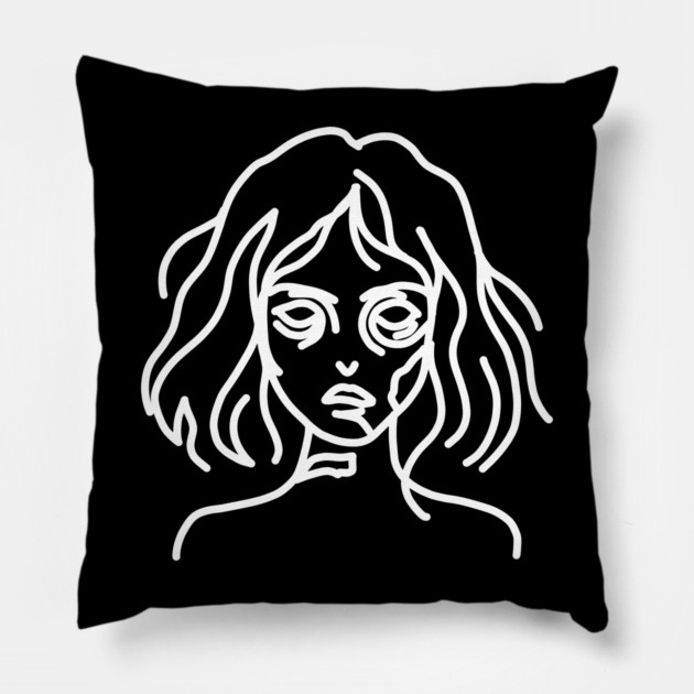 Zombie Doodle, white Pillow by H. R. Sinclair