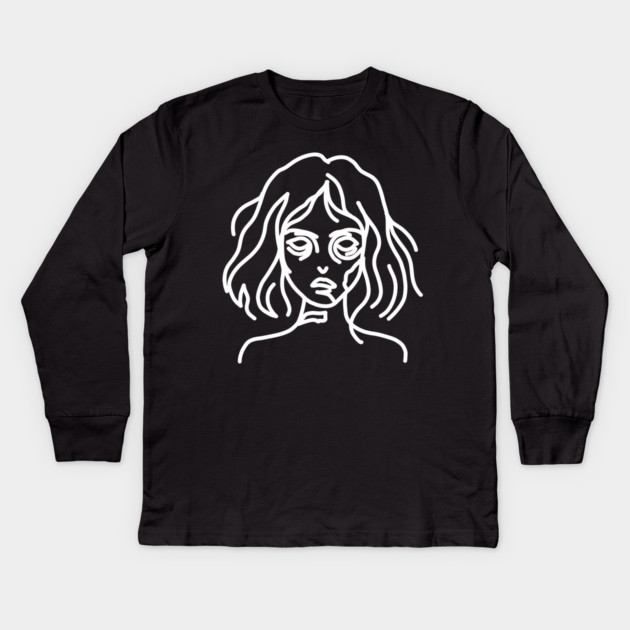 Zombie Doodle, white Kids Long Sleeve T-Shirt by H. R. Sinclair