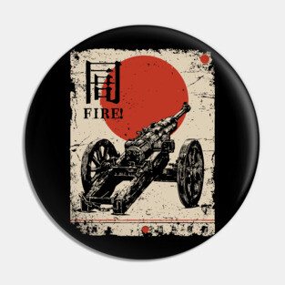 World War Artillery - Woodblock Print Pin