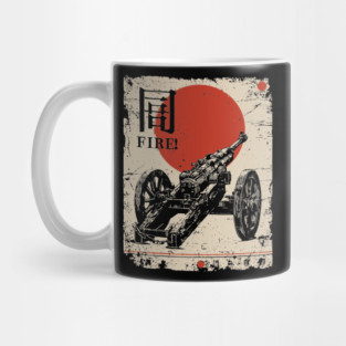 World War Artillery - Woodblock Print Mug
