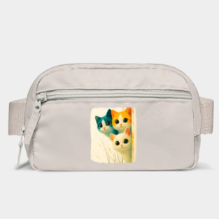 Adorable Trio of Colorful Big-Eyed Kittens Bag