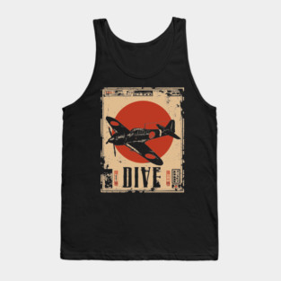 Vintage Dive Bomber Plane - Retro Aviation Art Poster Tank Top