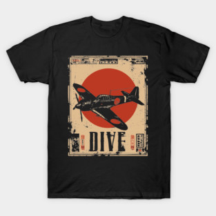 Vintage Dive Bomber Plane - Retro Aviation Art Poster T-Shirt