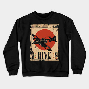 Vintage Dive Bomber Plane - Retro Aviation Art Poster Crewneck Sweatshirt