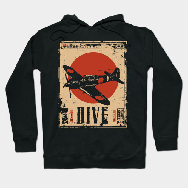 Vintage Dive Bomber Plane - Retro Aviation Art Poster Hoodie by TuncGK