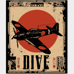 Vintage Dive Bomber Plane - Retro Aviation Art Poster Posters and Art