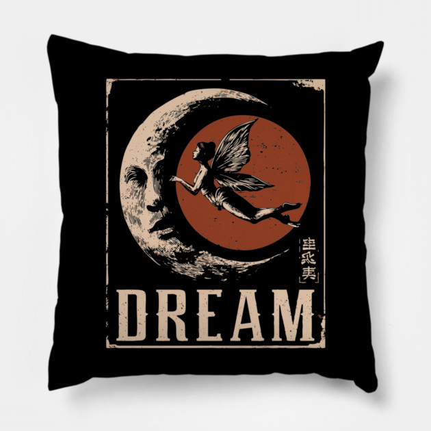 Dreaming Fairy Fantasy Art - Mystical Vintage Illustration Pillow by TuncGK