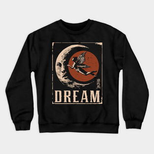 Dreaming Fairy Fantasy Art - Mystical Vintage Illustration Crewneck Sweatshirt