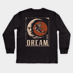 Dreaming Fairy Fantasy Art - Mystical Vintage Illustration Kids Long Sleeve T-Shirt