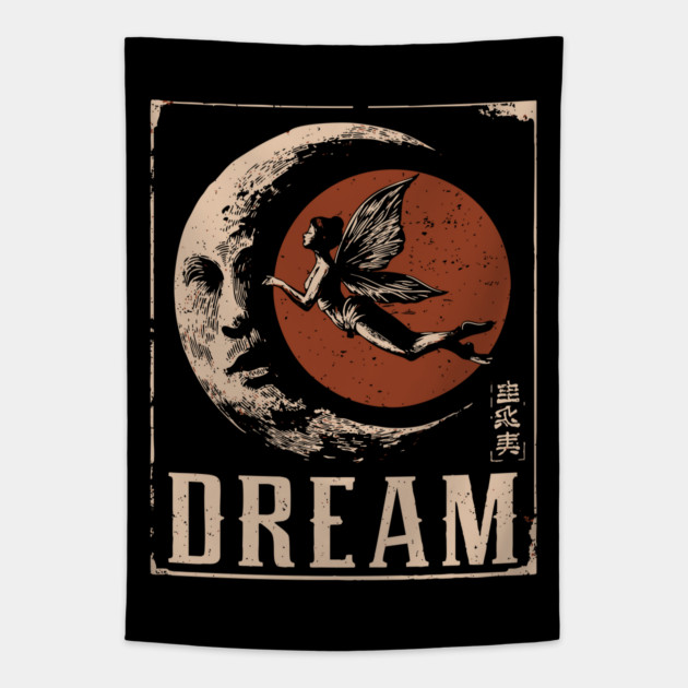 Dreaming Fairy Fantasy Art - Mystical Vintage Illustration Tapestry by TuncGK