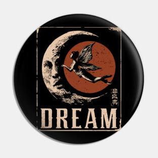 Dreaming Fairy Fantasy Art - Mystical Vintage Illustration Pin